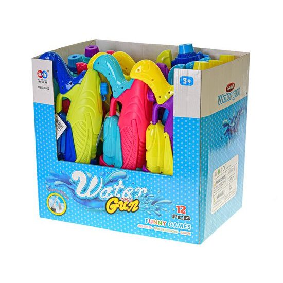 Vodní pistole 37cm s pumpou 4barvy 12ks v PDQ