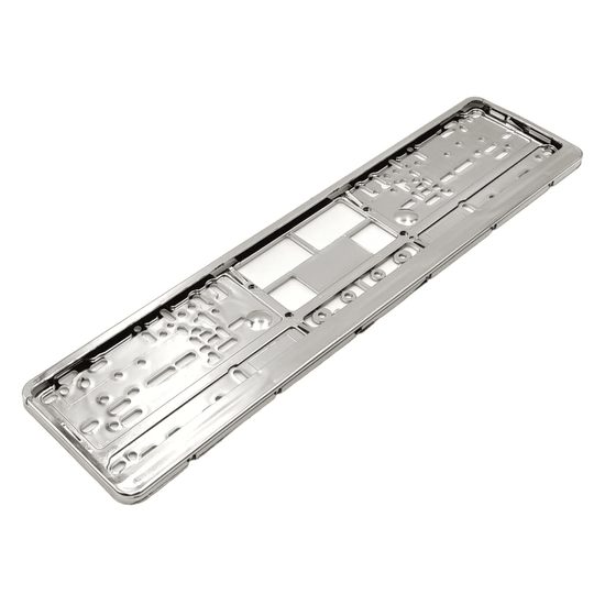 Chromovaný rámeček registrační značky – plastový, 528 × 130 mm
