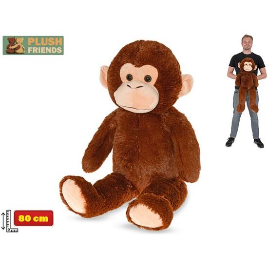 Plush Friends opice plyšová tmavě hnědá 80cm 0m+
