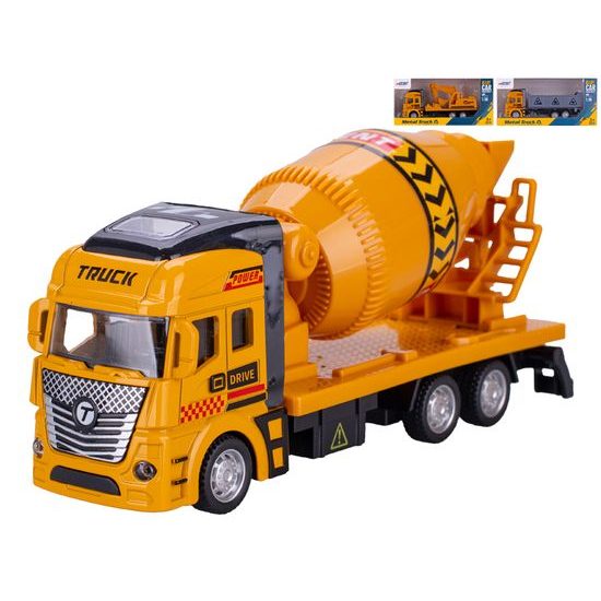 Kovové stavební auto na zpětný chod 19 cm