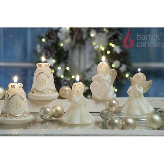 Bartek Svíčka figurka 80 X-Mas Anděl s bílým srdíčkem