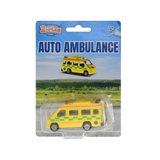 2-Play Traffic Ambulance CZ 8cm kov volný chod na kartě