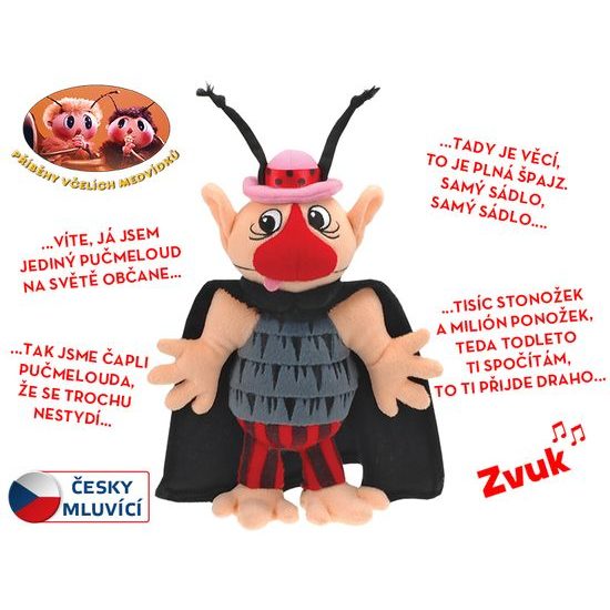 Příběhy včelích medvídků Pučmeloud plyšový 26cm česky mluvící na baterie v sáčku 0m+