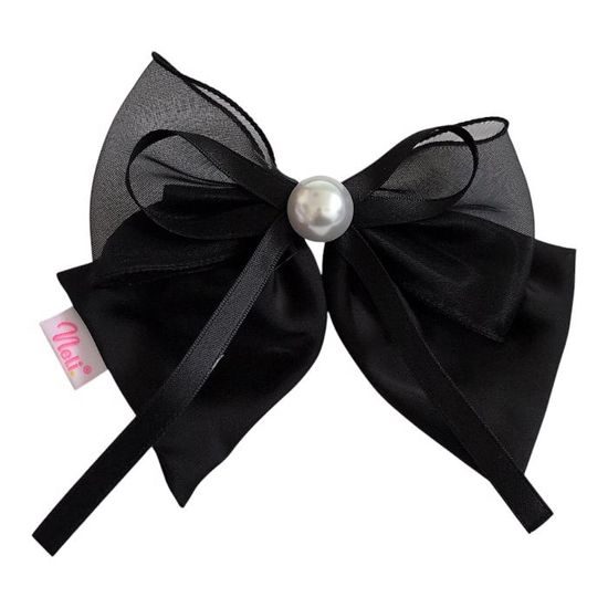 Neli Sponka do vlasů s mašlí Pearl 15cm