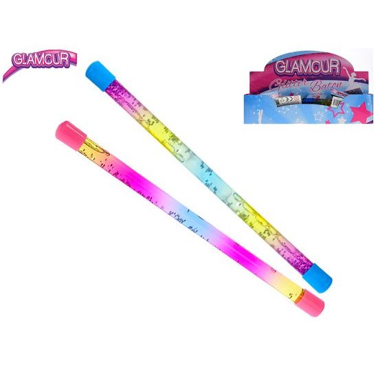 Glamour hůlka flitrová pro roztleskávačky 31cm s tekutinou 2barvy 24m+ 24ks v DBX
