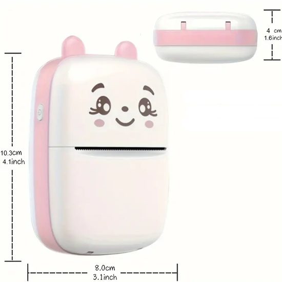 Přenosná mini termo tiskárna pro iPhone a Android - růžová