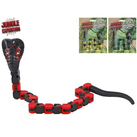 Jungle Expedition fidget kobra 36cm 3barvy na kartě