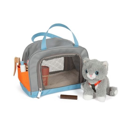 small foot Plyšová kočka s pečovatelskou sadou