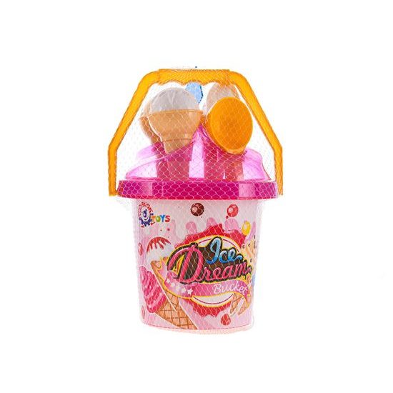 Sada na písek 28cm s kyblíkem 5ks 2barvy 12m+ v síťce