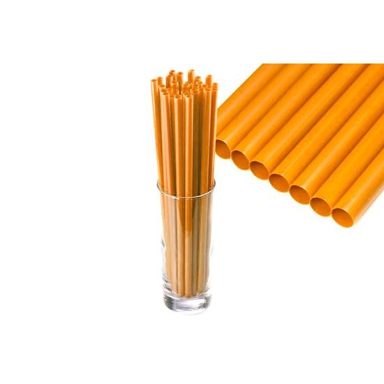 Plastová brčka znovupoužitelná Jumbo 250x8mm 150ks Oranžová