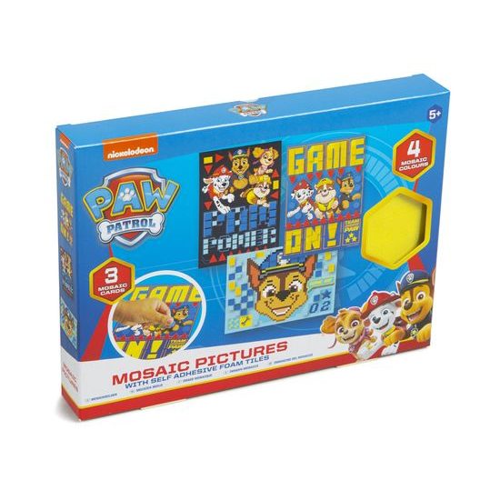 Paw Patrol mozaika 21x15cm 4pěnové nálepky + 3druhy obrázků v krabičce