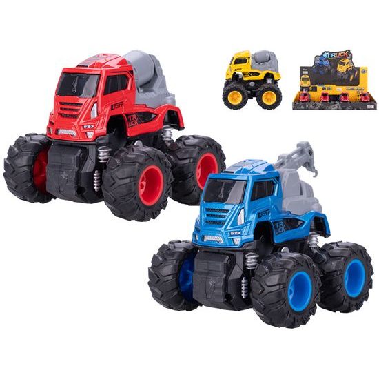 Auto nákladní 9cm kov na setrvačník 2druhy 3barvy 12ks v DBX