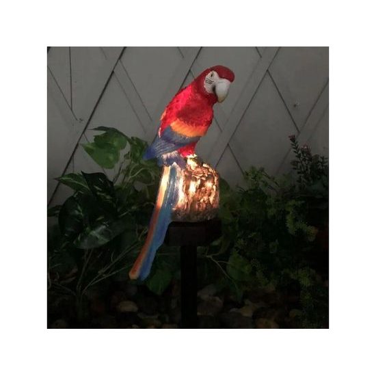 LED solární lampa papoušek - 42 cm- zelený