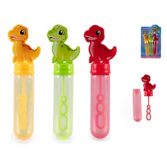 Bublifuk 15cm s dinosaurem 3ks na kartě