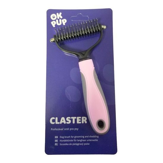 OKPup Hřeben na zřídnutí podsady pro psy 17x9cm Claster M