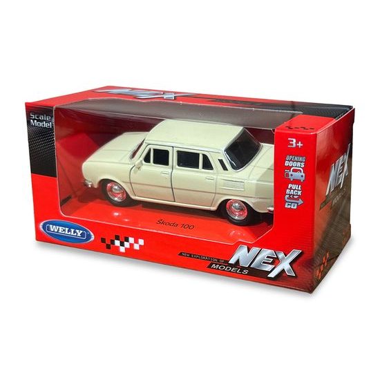Welly Škoda 100 12cm kov zpětný chod 3barvy v krabičce