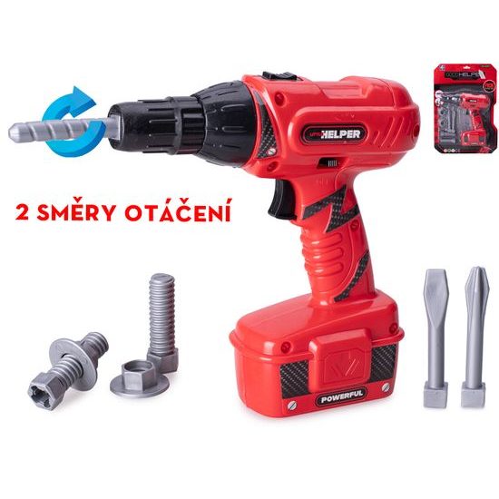 Vrtačka 18cm na baterie s vrtáky na kartě