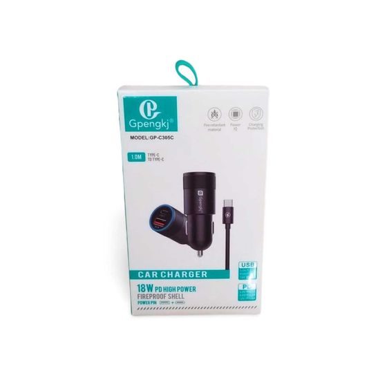 Nabíječka do auta + USB-C kabel 1M 18W