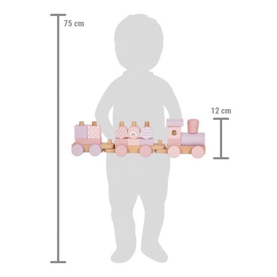 small foot Nasazování Dřevěný vláček růžový