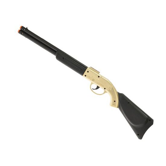 Puška kovbojská klapací zlatá 50cm na kartě