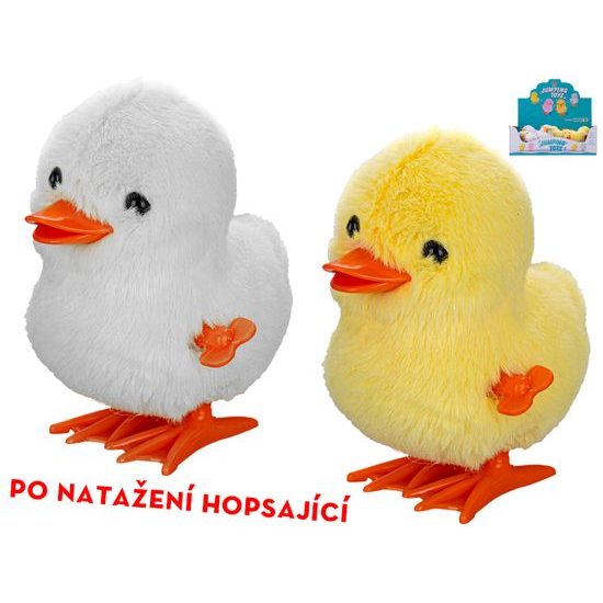 Kačenka plyšová 9cm po natažení skákající 2barvy 12ks v DBX