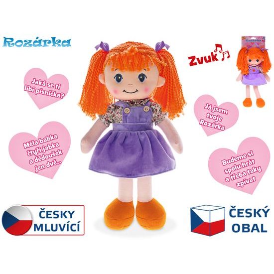Panenka Rozárka měkké tělo 35cm na baterie česky mluvící zrzka 0m+ v sáčku