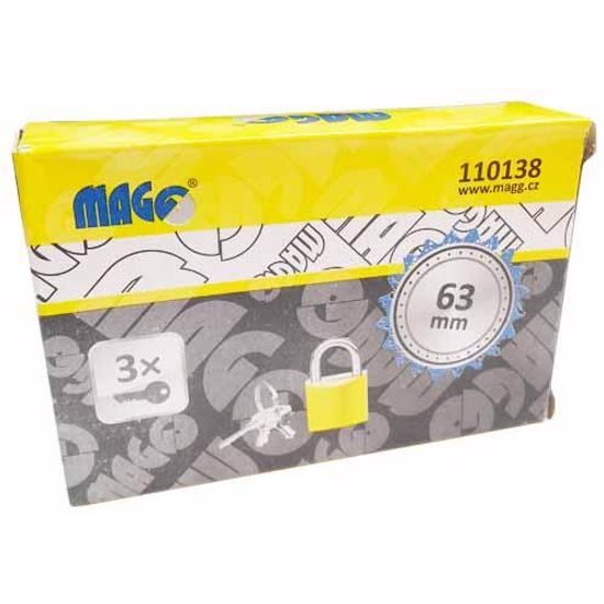 Visací zámek litina 63mm - zlatý se 3 klíči