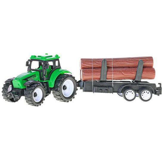 Traktor s vlečkou 21cm na zpětný chod 3druhy v krabičce