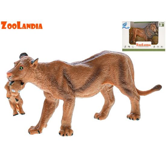 Zoolandia lev / lvice s mládětem 13cm v krabičce