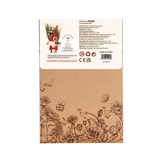 RoboTime 3D dřevěná skládačka Červený karafiát