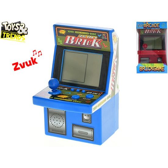 Toys&Trends herní konzole 9x8,5x15cm na baterie se zvukem 26her 2barvy v krabičce