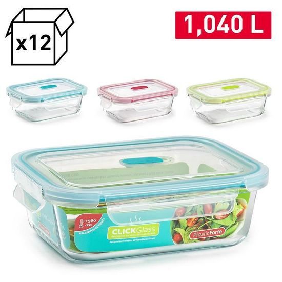 PF Skleněná dóza na potraviny CLICK 1040ml