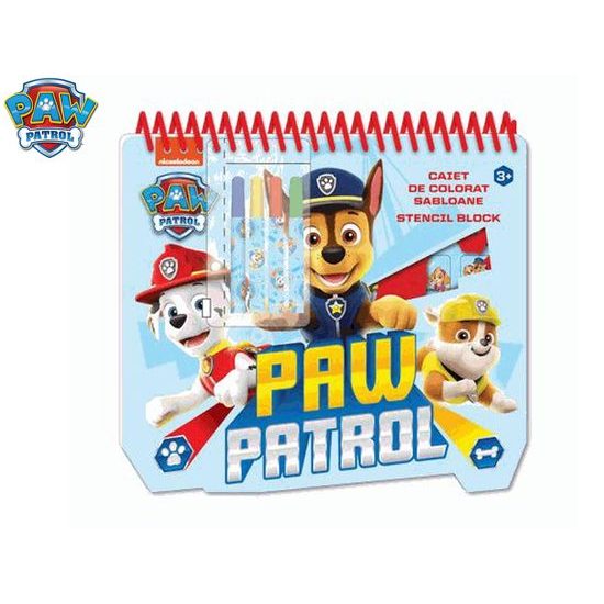 Paw Patrol sada omalovánek 20x21,5x2cm se šablonami, samolepkami a fixami 4ks