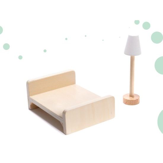 Dřevěný domeček pro panenky LULILO FLORO boho LED