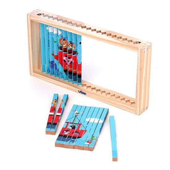 Vilac Dřevěná 4D skládačka Dopravní prostředky