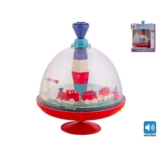 Káča 20cm s vláčkem na baterie se zvukem 2barvy v krabičce