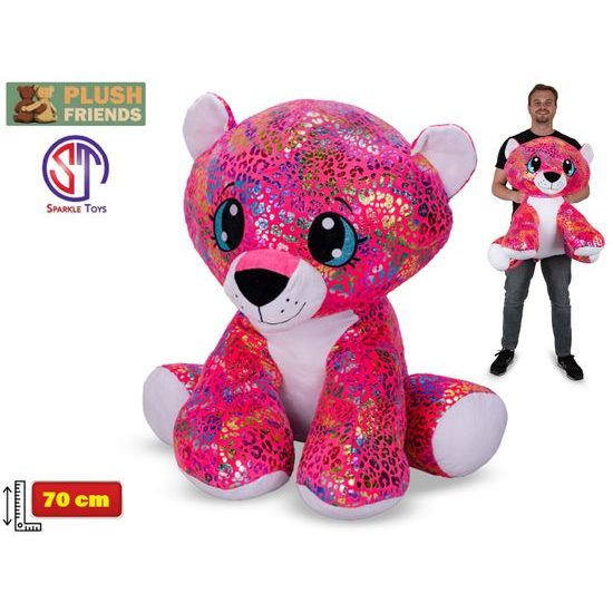 Plush Friends Star Sparkle leopard Rainbow plyšový barevný 70cm sedící 0m+