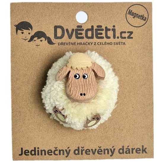 2Kids Toys Dřevěná magnetka velká pompon Ovce