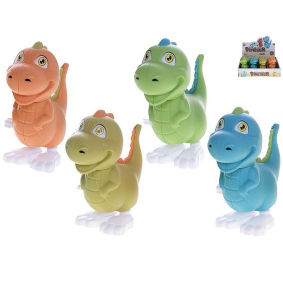 Dinosaurus 11cm po natažení skákající 4barvy 12ks v DBX