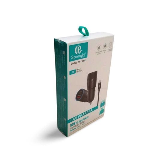 Nabíječka do auta + USB-C kabel 1M 18W