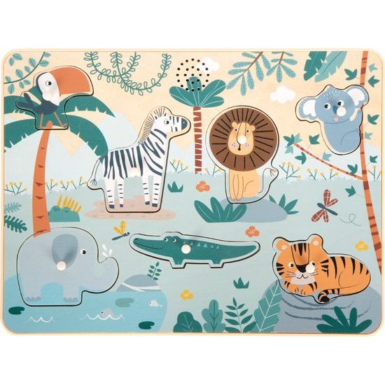 small foot Vkládací puzzle se zvukem Safari