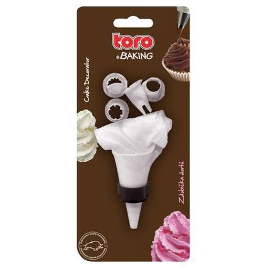 Zdobička dortu látková, 4 nástavce, 1200 ml