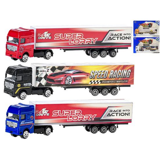 Kamion kontejnerový 20cm 1:87 kov volný chod 5druhů na kartě