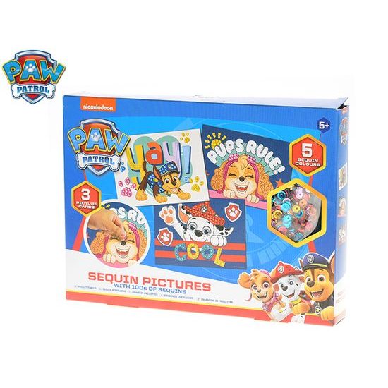 Paw Patrol mozaika 3druhy obrázků 21x15cm s flitry a lepidlem v krabičce