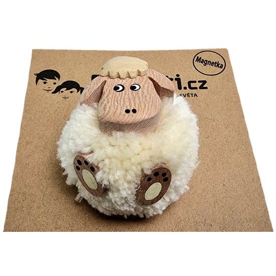 2Kids Toys Dřevěná magnetka velká pompon Ovce