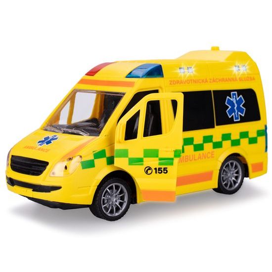 Auto ambulance CZ 21,5cm 1:20 na setrvačník na baterie se světlem a zvukem v krabičce