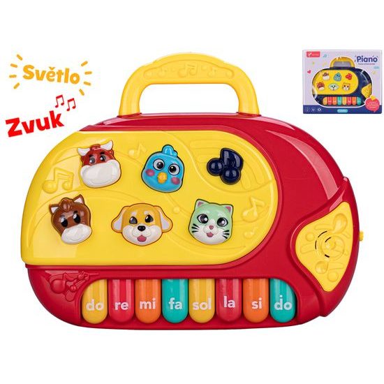 Pianko 21x17cm na baterie se světlem a zvukem 2barvy v krabičce