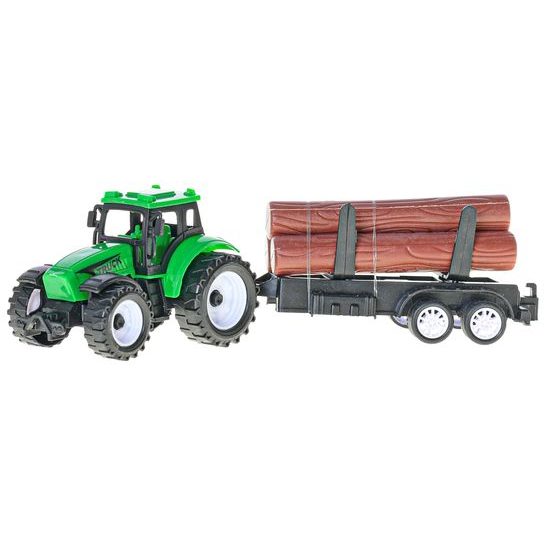 Traktor s vlečkou 21cm na zpětný chod 3druhy v krabičce