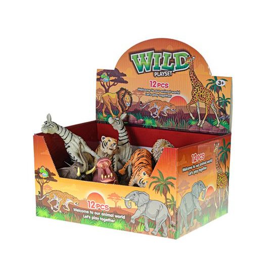Zvířátka safari 15-20cm 6druhů 12ks v DBX