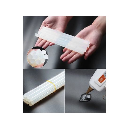 Silikonové tyčinky do mini tavné pistole 10ks (7mm x 18cm) - bílá